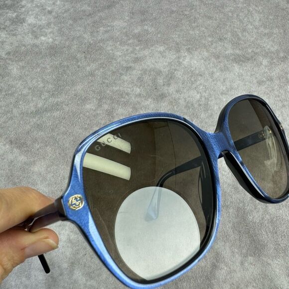 Gucci Sunglasses Blue Crystal/Non-Polarized Brown Gradient Lens GG0092S - Picture 11 of 15